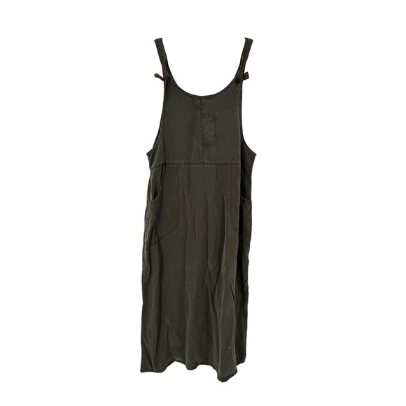 Valerie Stevens Dresses & Skirts - Valerie Stevens Midi Dress PL Lagan look Charcoal Gray Pinafore Bib Pockets